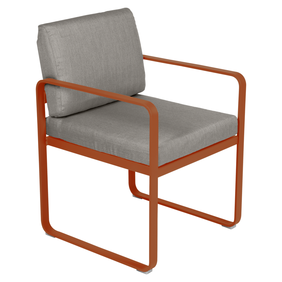 BELLEVIE DINING ARMCHAIR-GREY TAUPE CUSHION