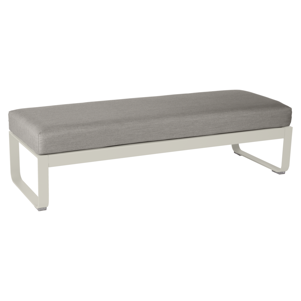BELLEVIE 2-SEATER OTTOMAN-GREY TAUPE CUSHION