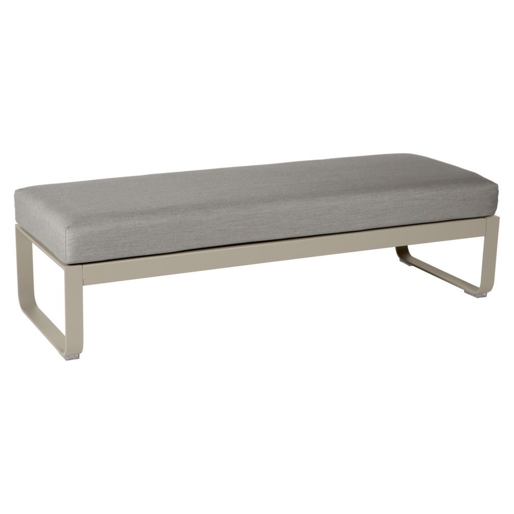 BELLEVIE 2-SEATER OTTOMAN-GREY TAUPE CUSHION