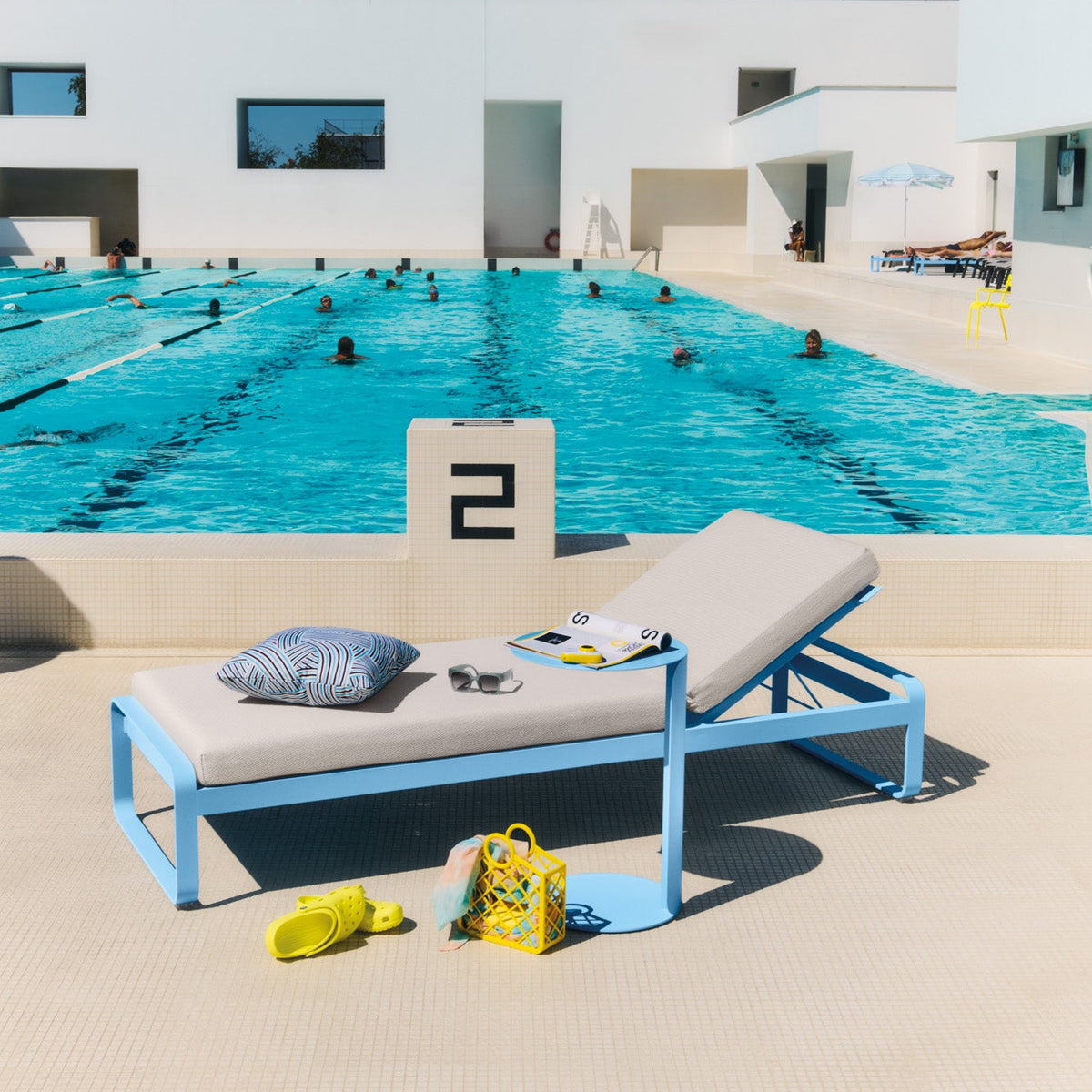 BELLEVIE SUNLOUNGER-GRAPHITE GREY CUSHION