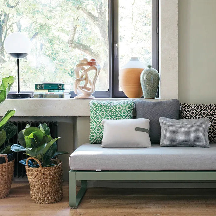 BELLEVIE 2-SEATER OTTOMAN-GREY TAUPE CUSHION