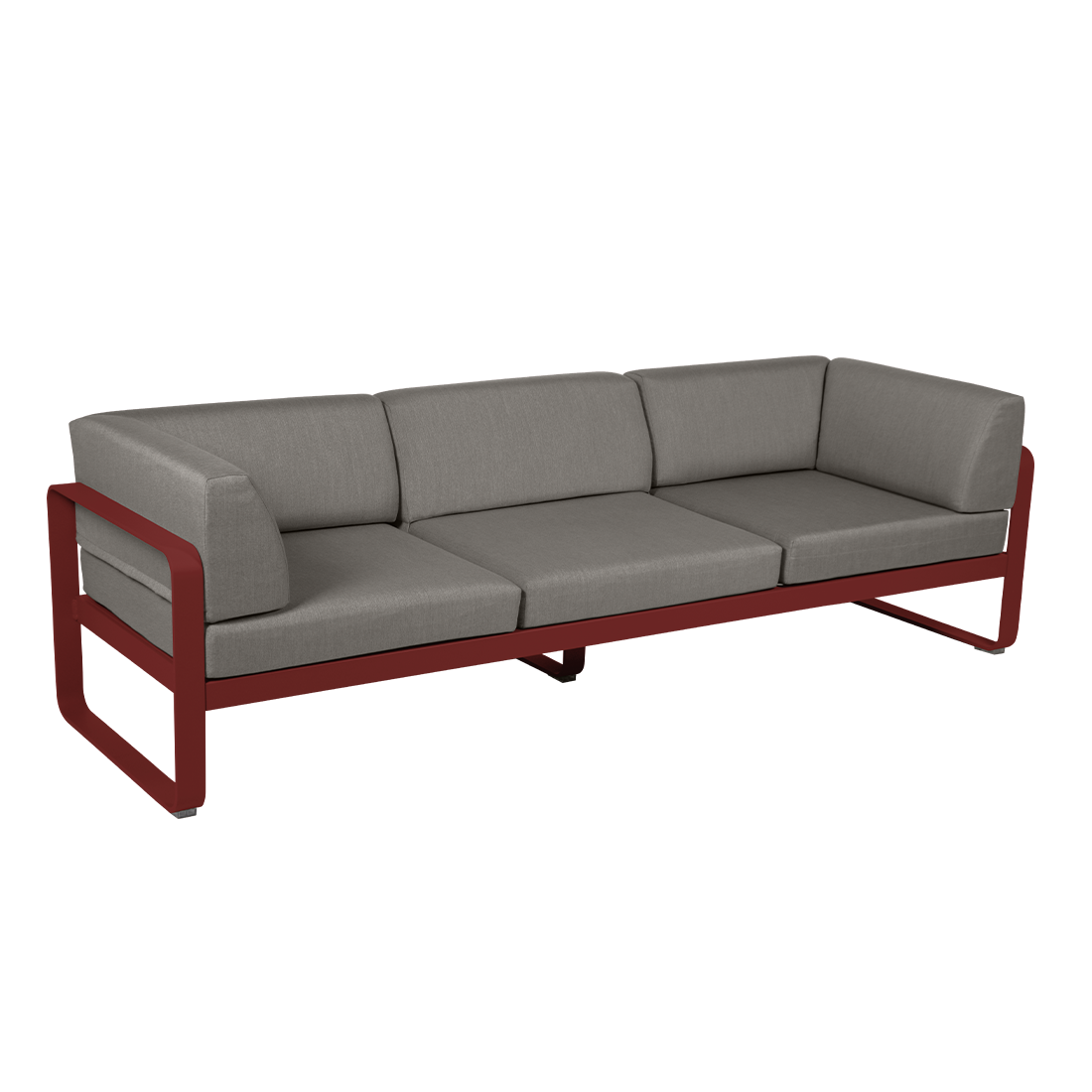 BELLEVIE 3-SEATER CLUB SOFA-GREY TAUPE CUSHION