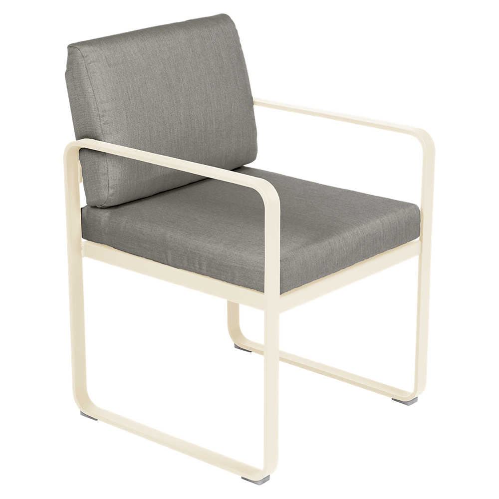 BELLEVIE DINING ARMCHAIR-GREY TAUPE CUSHION