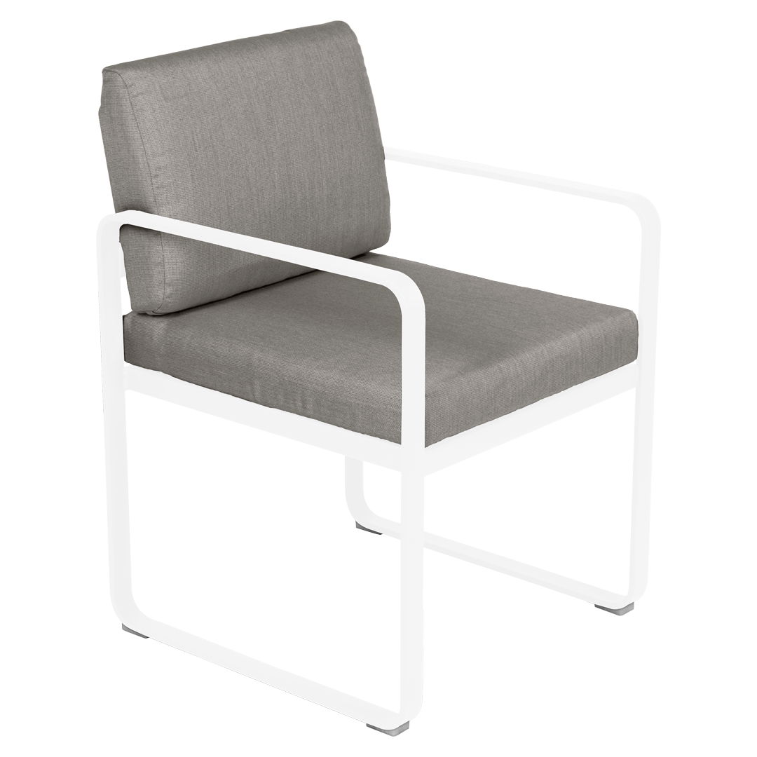 BELLEVIE DINING ARMCHAIR-GREY TAUPE CUSHION