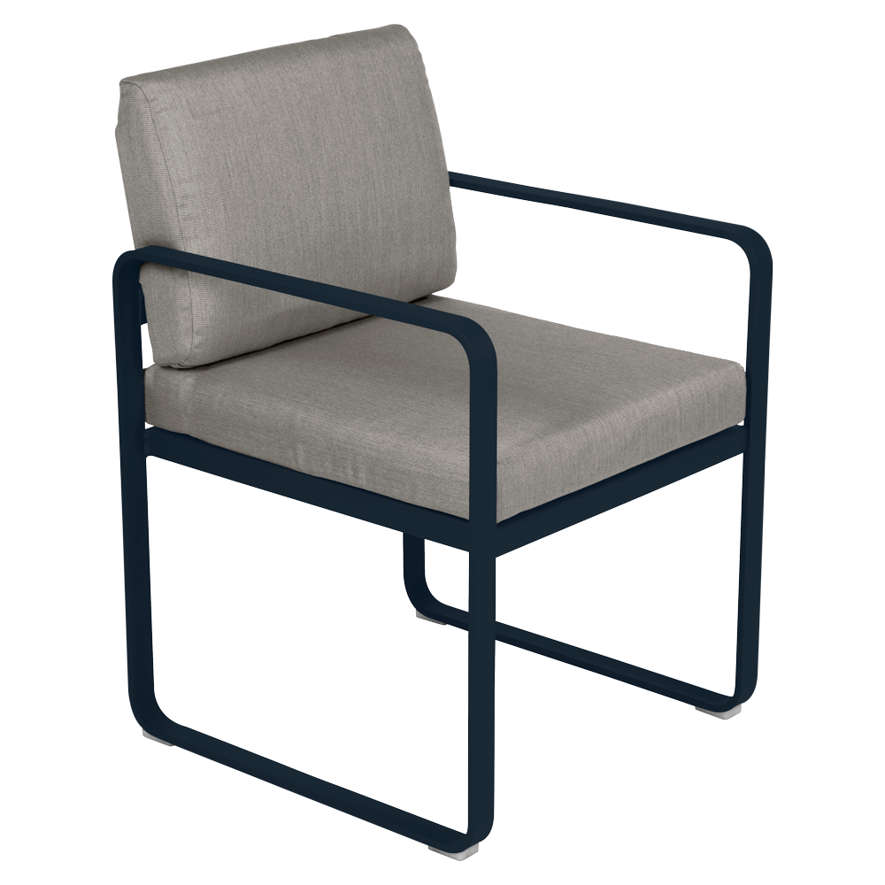 BELLEVIE DINING ARMCHAIR-GREY TAUPE CUSHION