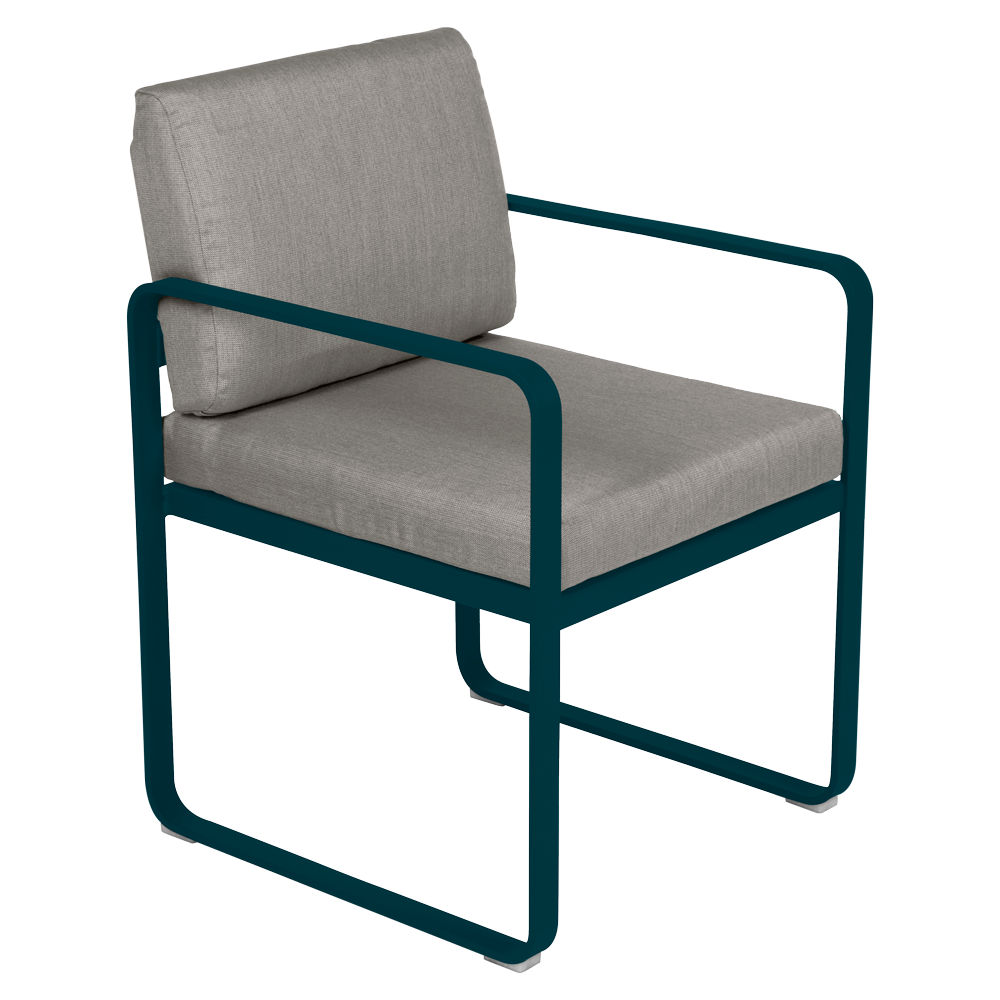 BELLEVIE DINING ARMCHAIR-GREY TAUPE CUSHION