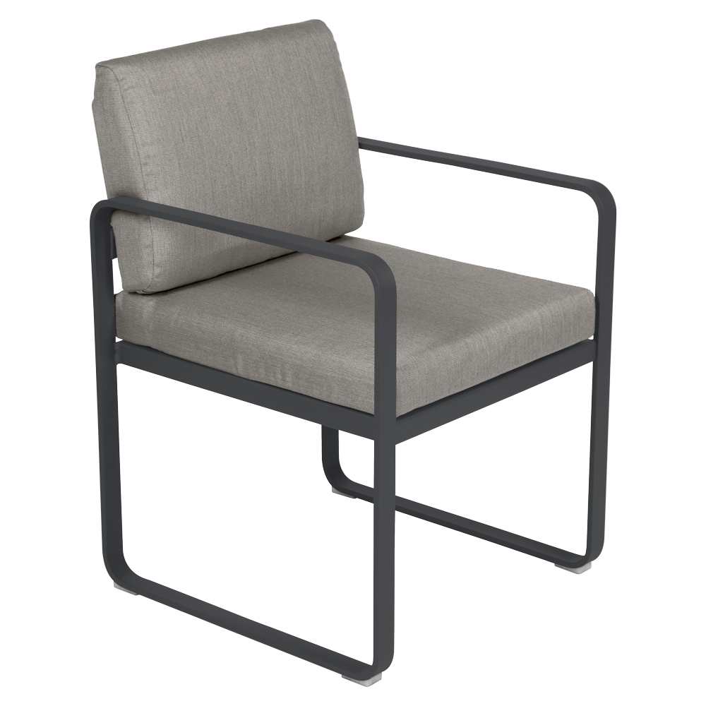 BELLEVIE DINING ARMCHAIR-GREY TAUPE CUSHION