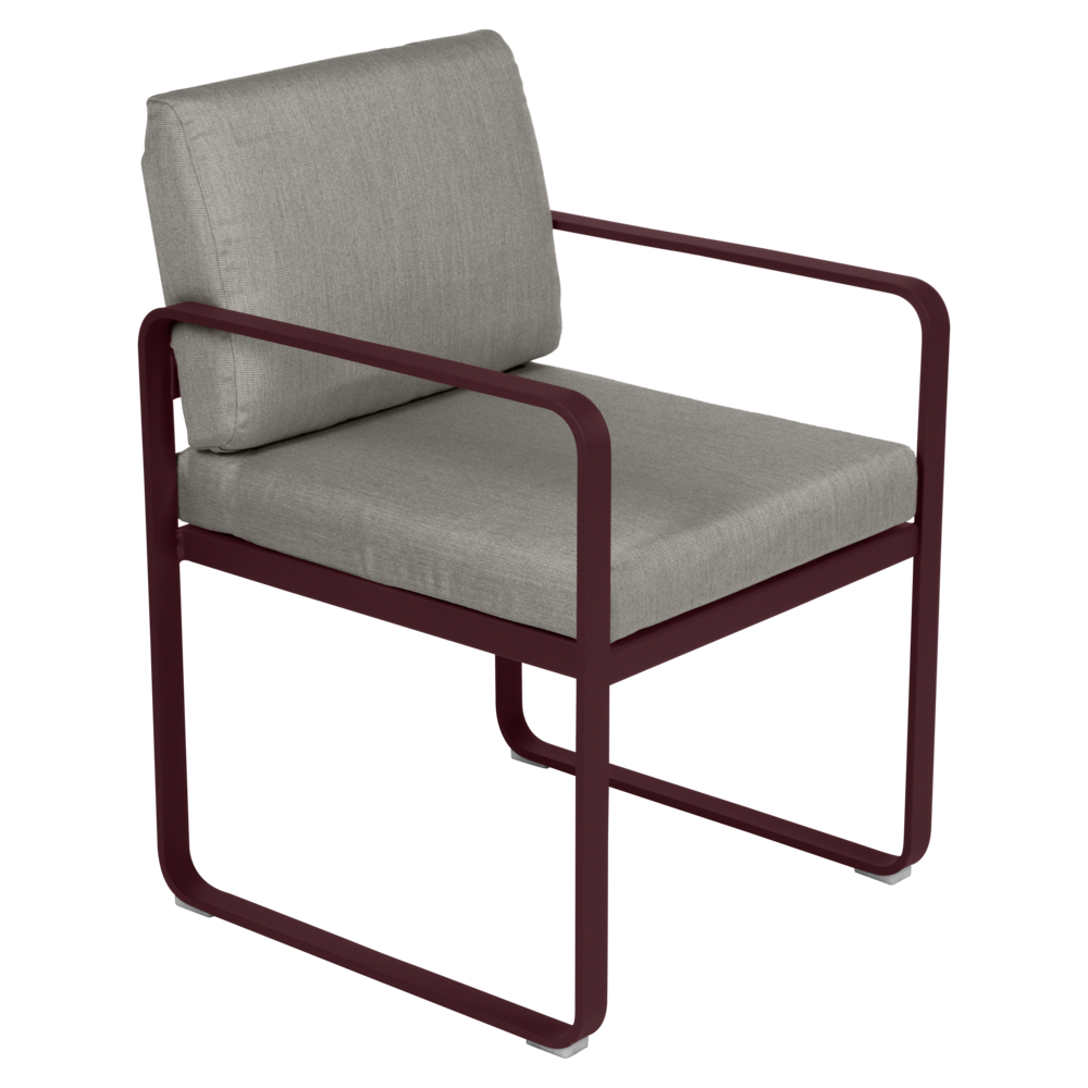 BELLEVIE DINING ARMCHAIR-GREY TAUPE CUSHION