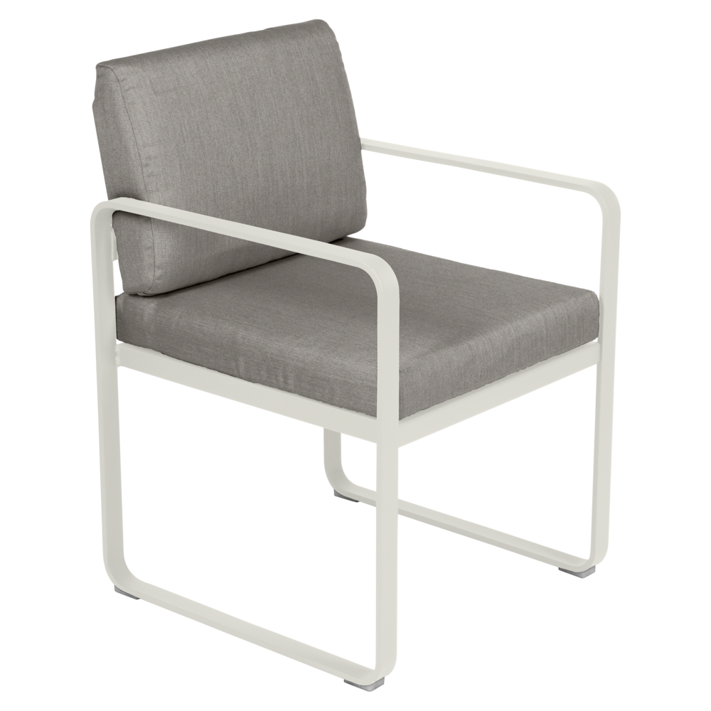 BELLEVIE DINING ARMCHAIR-GREY TAUPE CUSHION