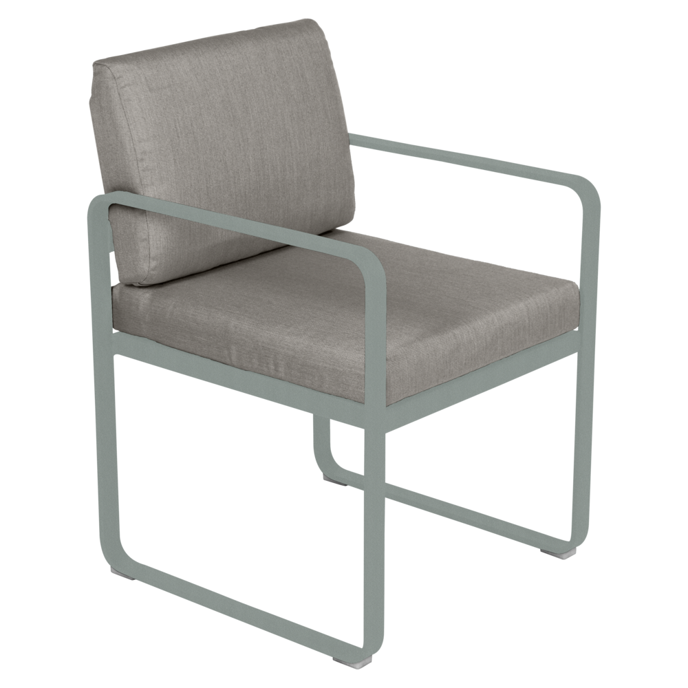 BELLEVIE DINING ARMCHAIR-GREY TAUPE CUSHION