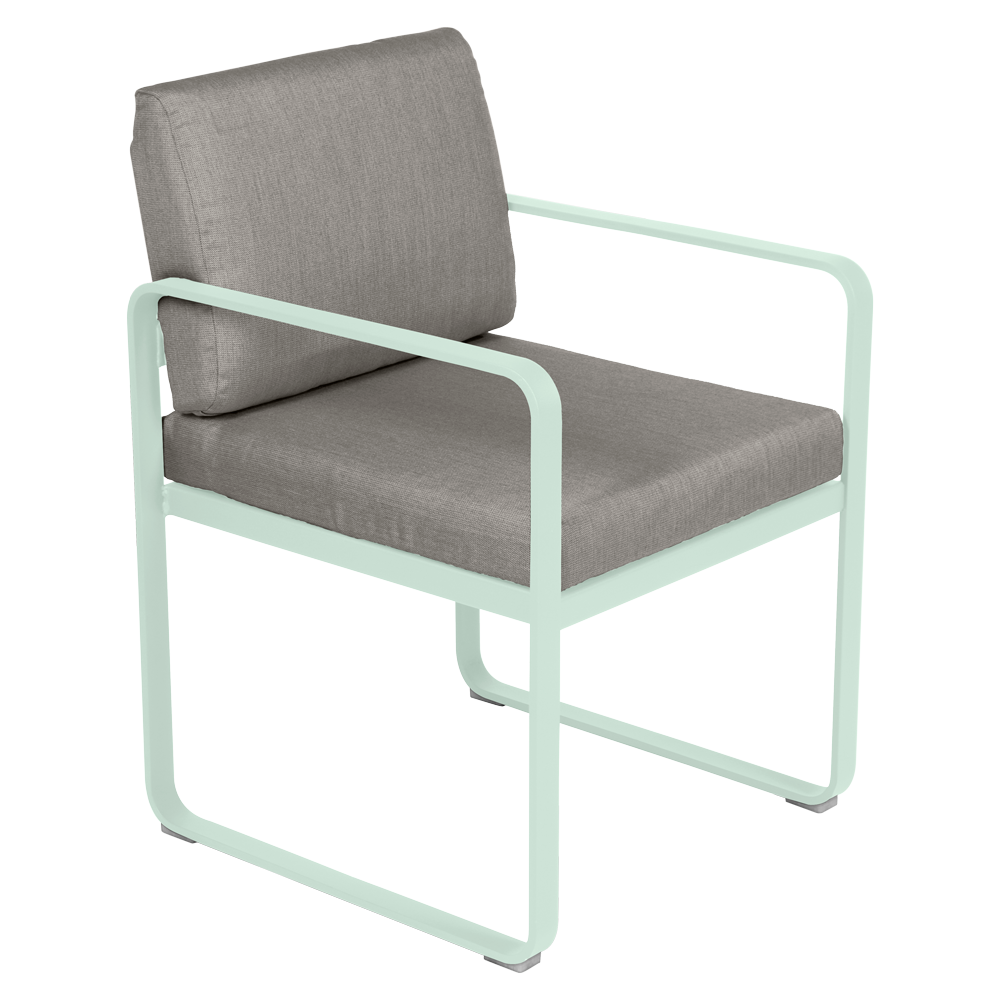 BELLEVIE DINING ARMCHAIR-GREY TAUPE CUSHION