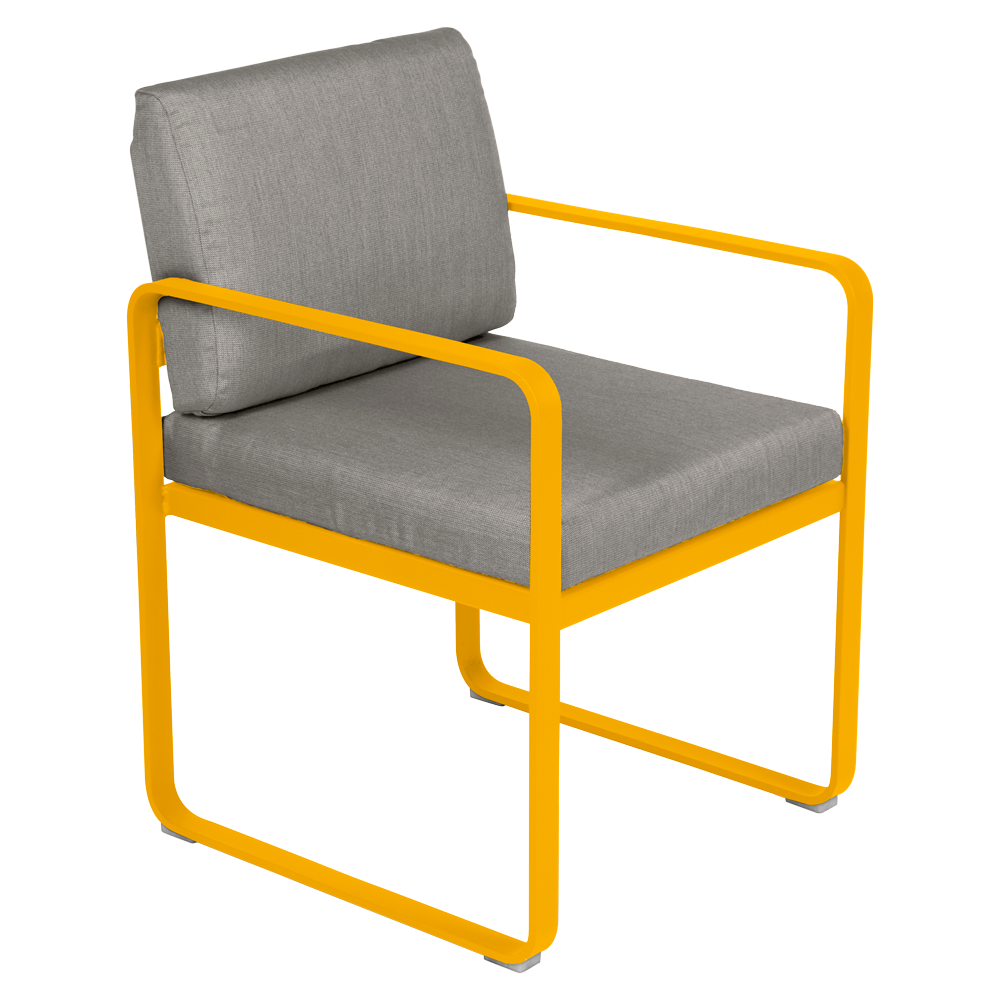 BELLEVIE DINING ARMCHAIR-GREY TAUPE CUSHION