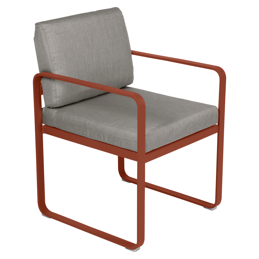 BELLEVIE DINING ARMCHAIR-GREY TAUPE CUSHION