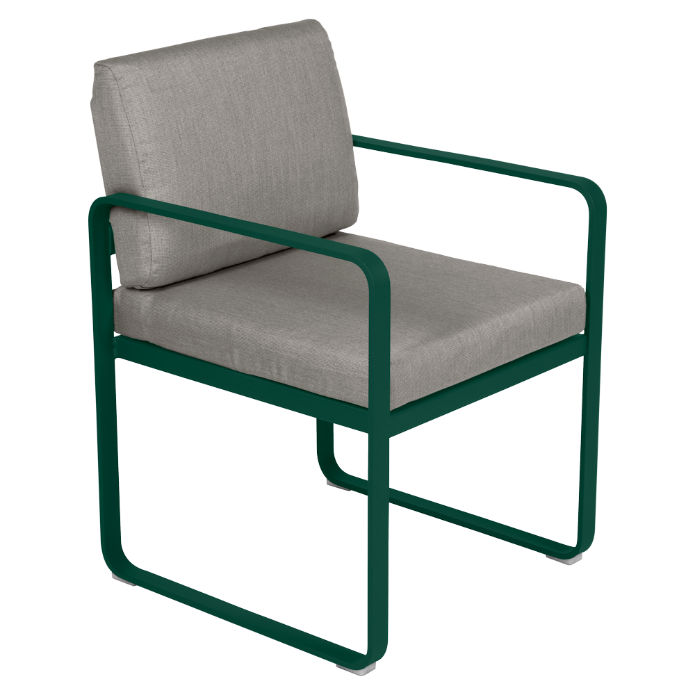 BELLEVIE DINING ARMCHAIR-GREY TAUPE CUSHION