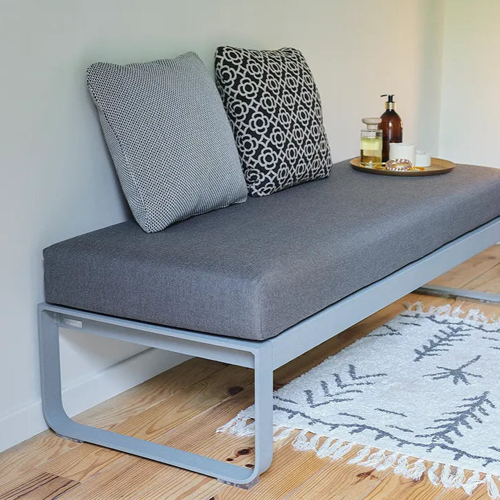 BELLEVIE 2-SEATER OTTOMAN-GREY TAUPE CUSHION