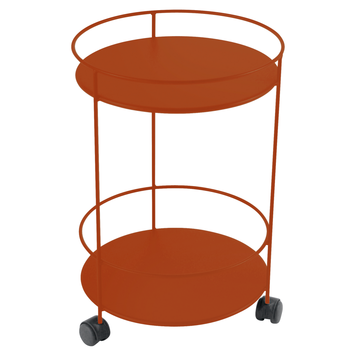 GUINGUETTE - DOUBLE SOLID TOP SIDE TABLE WITH WHEELS