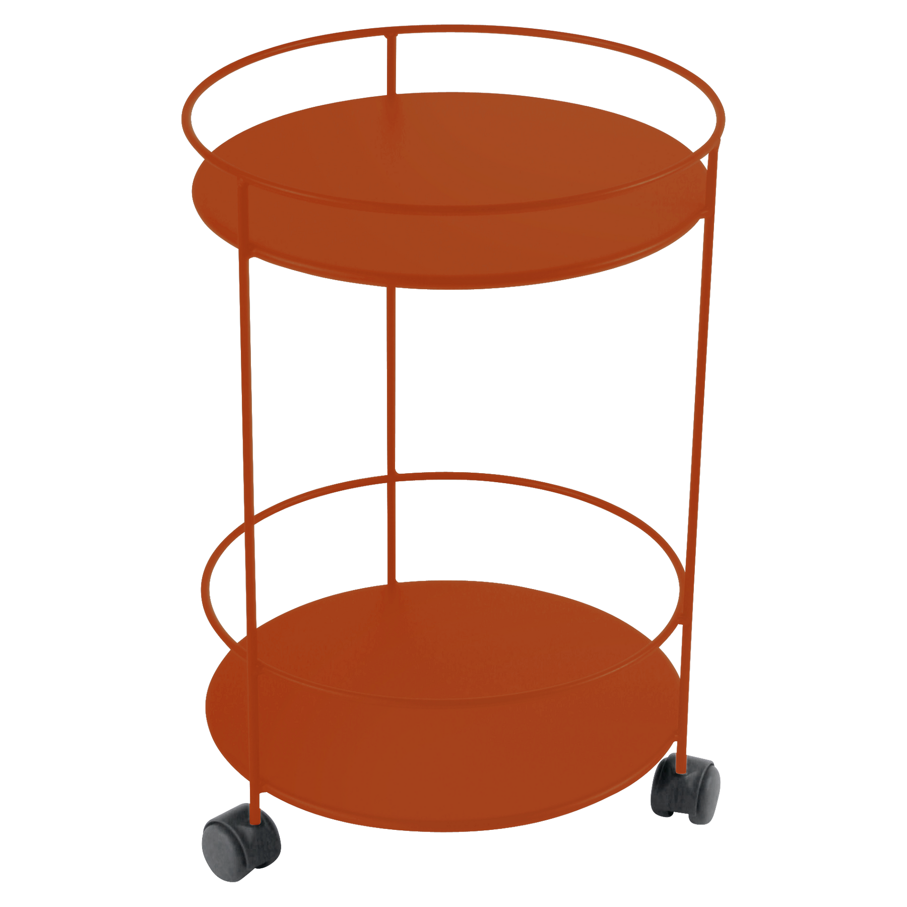 GUINGUETTE - DOUBLE SOLID TOP SIDE TABLE WITH WHEELS