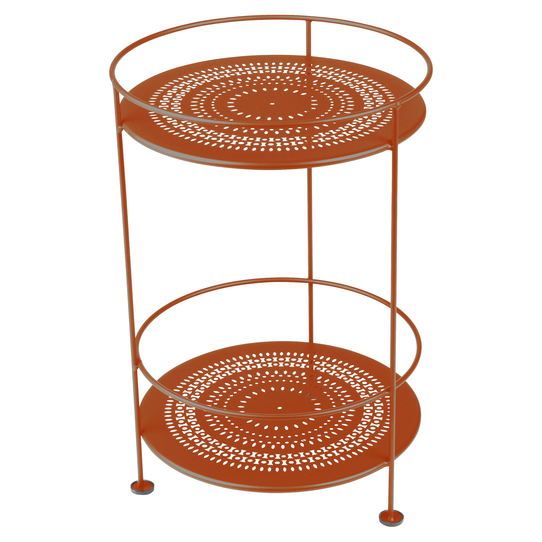 GUINGUETTE SIDE TABLE WITH PERFORATED DOUBLE TOP