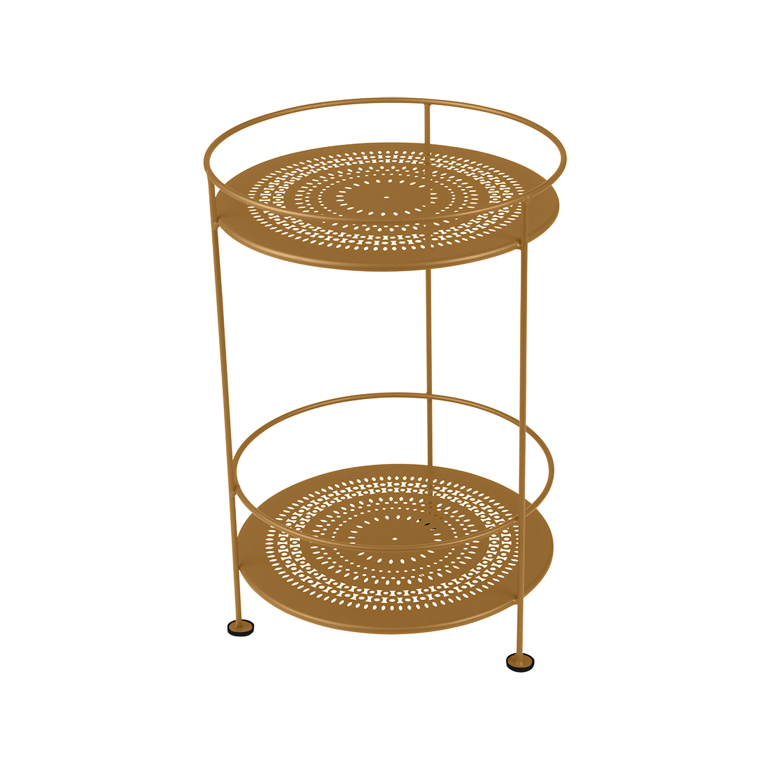 GUINGUETTE SIDE TABLE WITH PERFORATED DOUBLE TOP