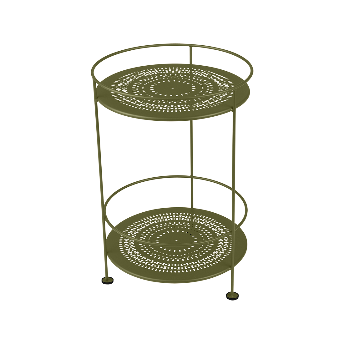 GUINGUETTE SIDE TABLE WITH PERFORATED DOUBLE TOP