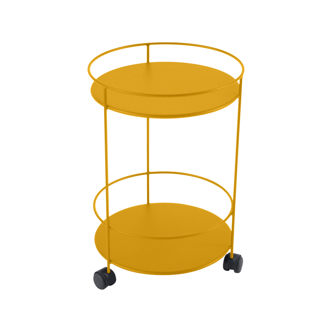 GUINGUETTE - DOUBLE SOLID TOP SIDE TABLE WITH WHEELS