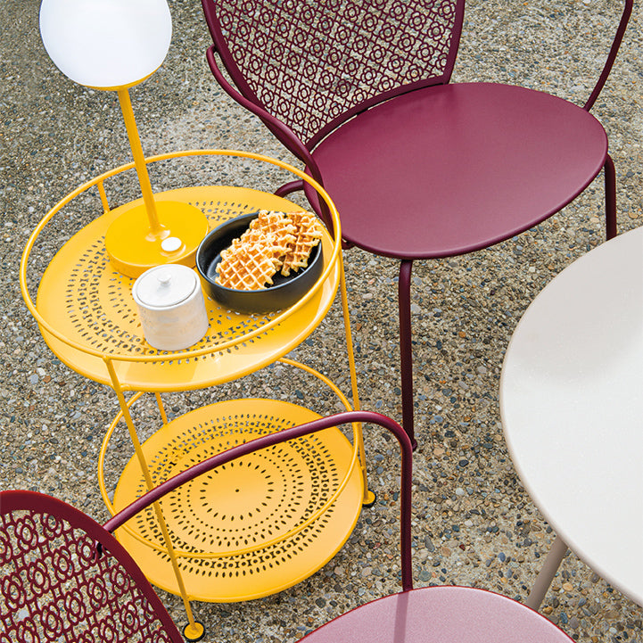 GUINGUETTE SIDE TABLE WITH PERFORATED DOUBLE TOP