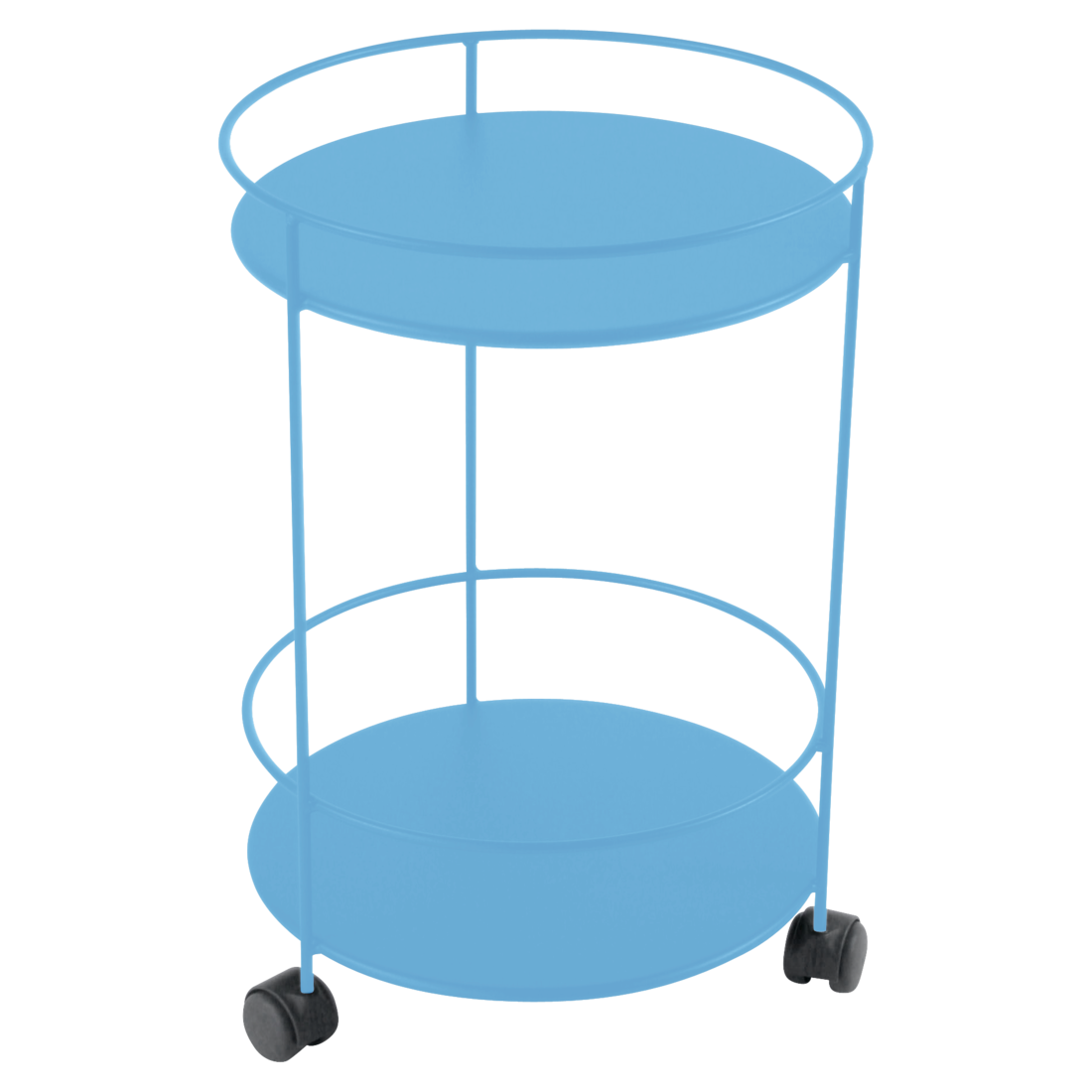 GUINGUETTE - DOUBLE SOLID TOP SIDE TABLE WITH WHEELS