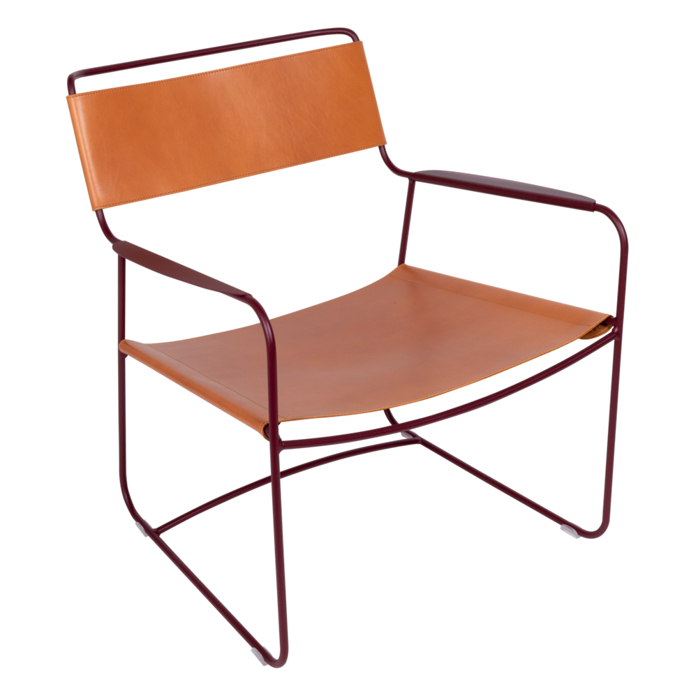 SURPRISING LEATHER LOW ARMCHAIR