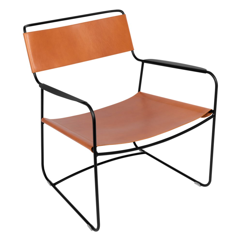 SURPRISING LEATHER LOW ARMCHAIR