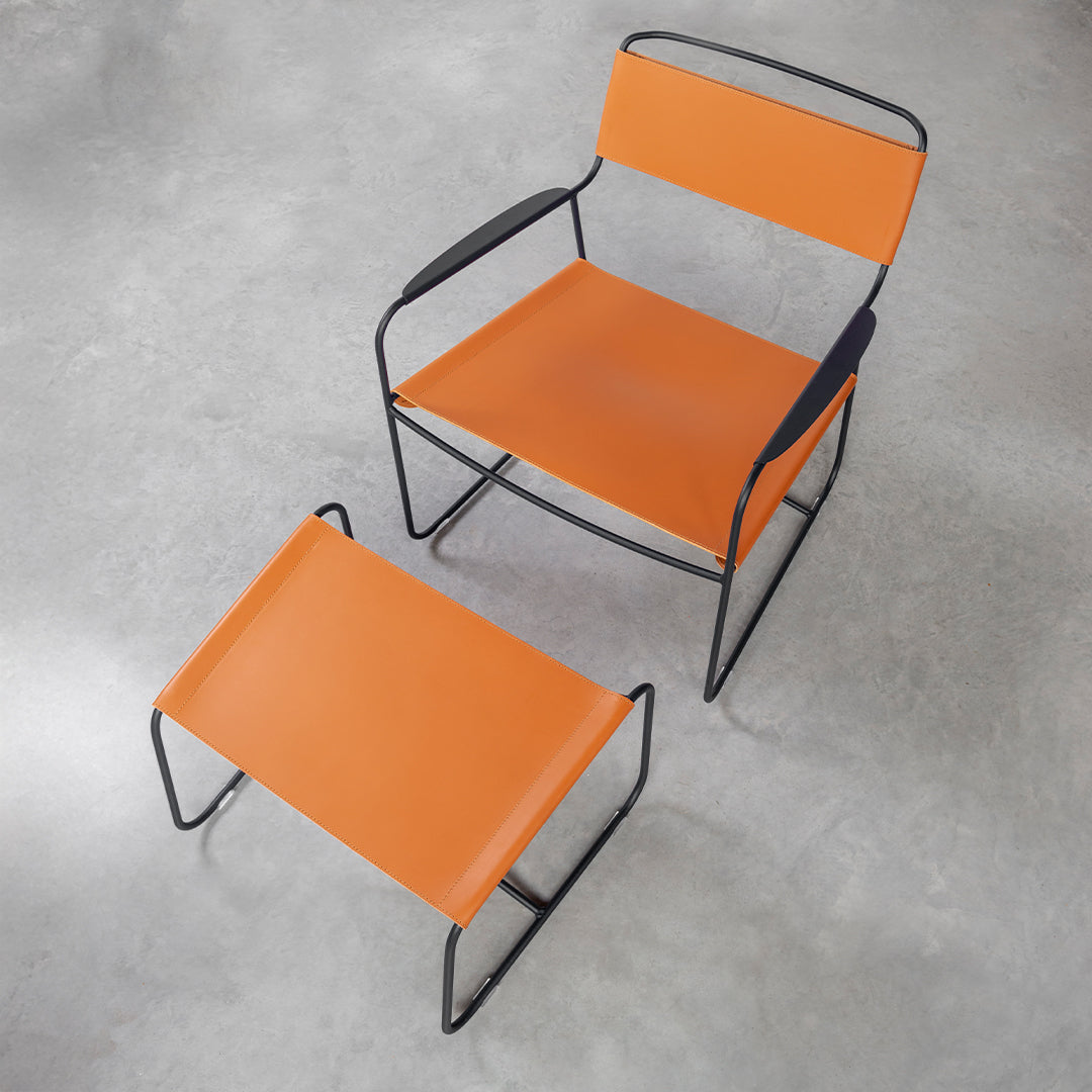 SURPRISING LEATHER LOW ARMCHAIR