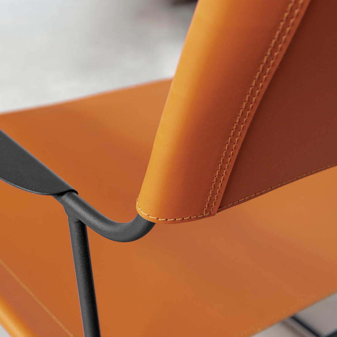 SURPRISING LEATHER LOW ARMCHAIR