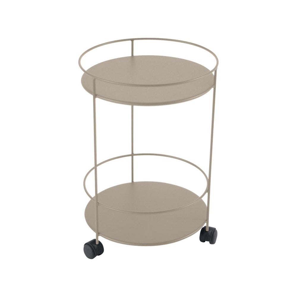 GUINGUETTE - DOUBLE SOLID TOP SIDE TABLE WITH WHEELS