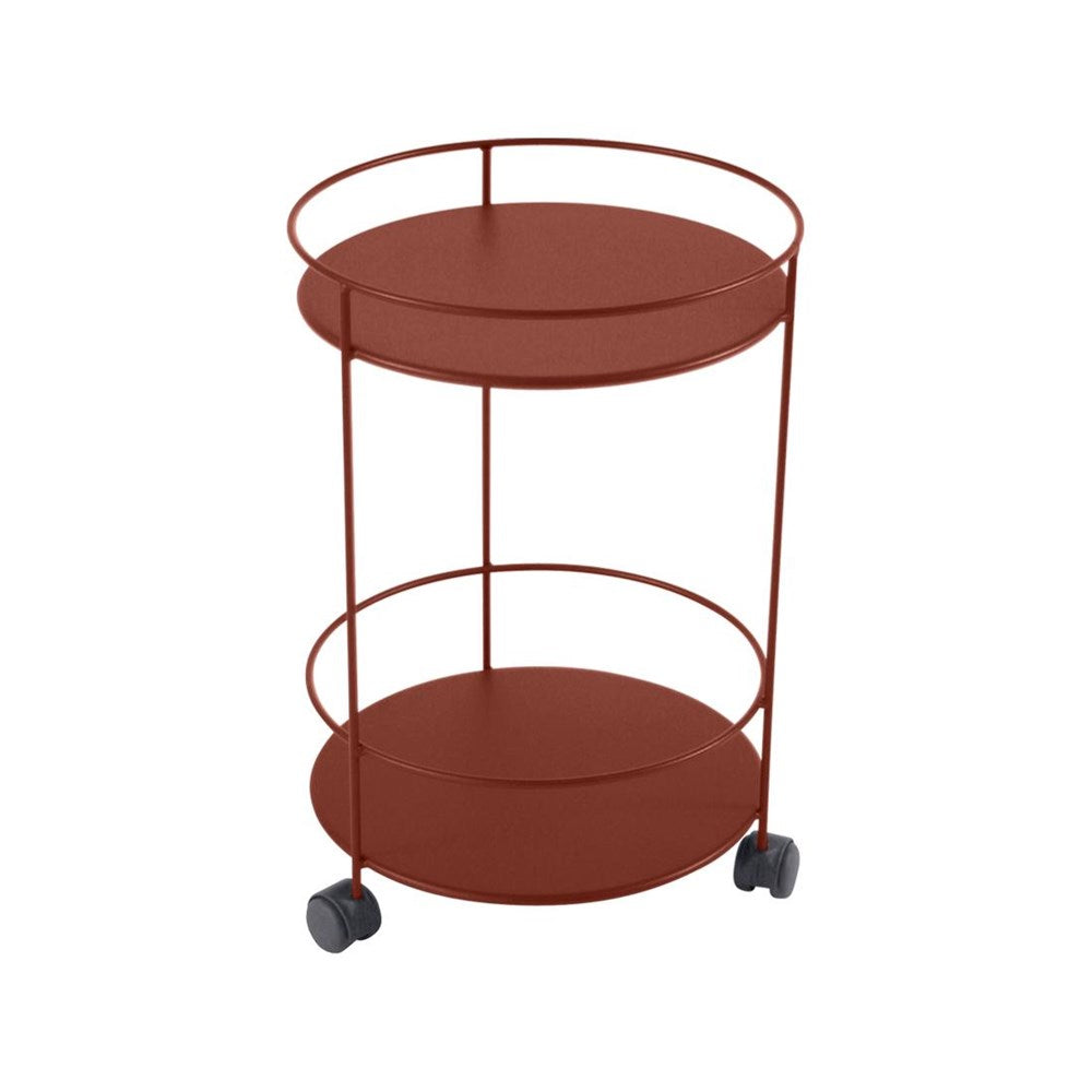 GUINGUETTE - DOUBLE SOLID TOP SIDE TABLE WITH WHEELS