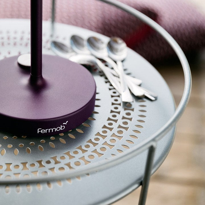 GUINGUETTE SIDE TABLE WITH PERFORATED DOUBLE TOP