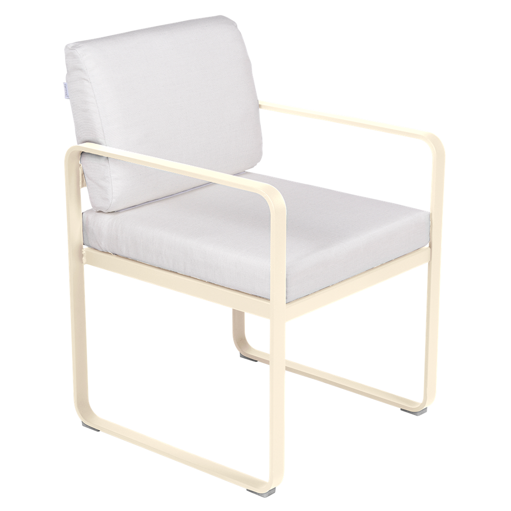 BELLEVIE DINING ARMCHAIR-OFF WHITE CUSHION