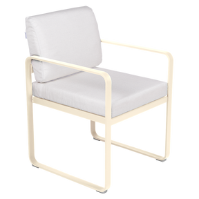 BELLEVIE DINING ARMCHAIR-OFF WHITE CUSHION