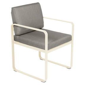 BELLEVIE DINING ARMCHAIR-GREY TAUPE CUSHION