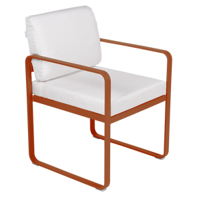 BELLEVIE DINING ARMCHAIR-OFF WHITE CUSHION