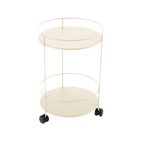GUINGUETTE - DOUBLE SOLID TOP SIDE TABLE WITH WHEELS 