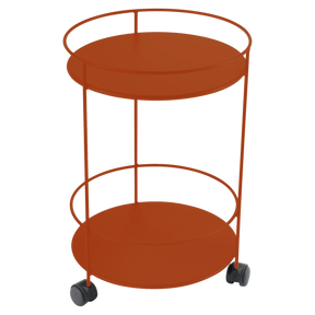 GUINGUETTE - DOUBLE SOLID TOP SIDE TABLE WITH WHEELS 