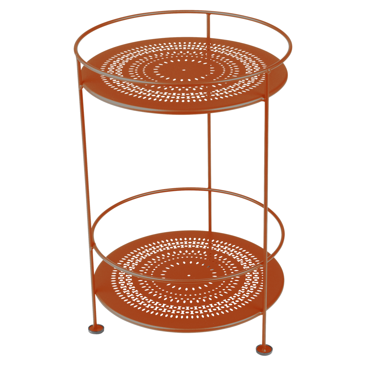GUINGUETTE SIDE TABLE WITH PERFORATED DOUBLE TOP