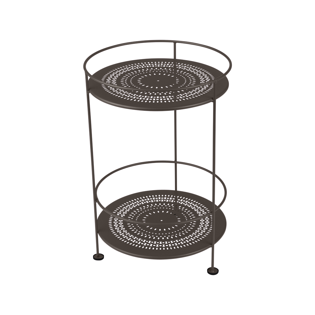 GUINGUETTE SIDE TABLE WITH PERFORATED DOUBLE TOP