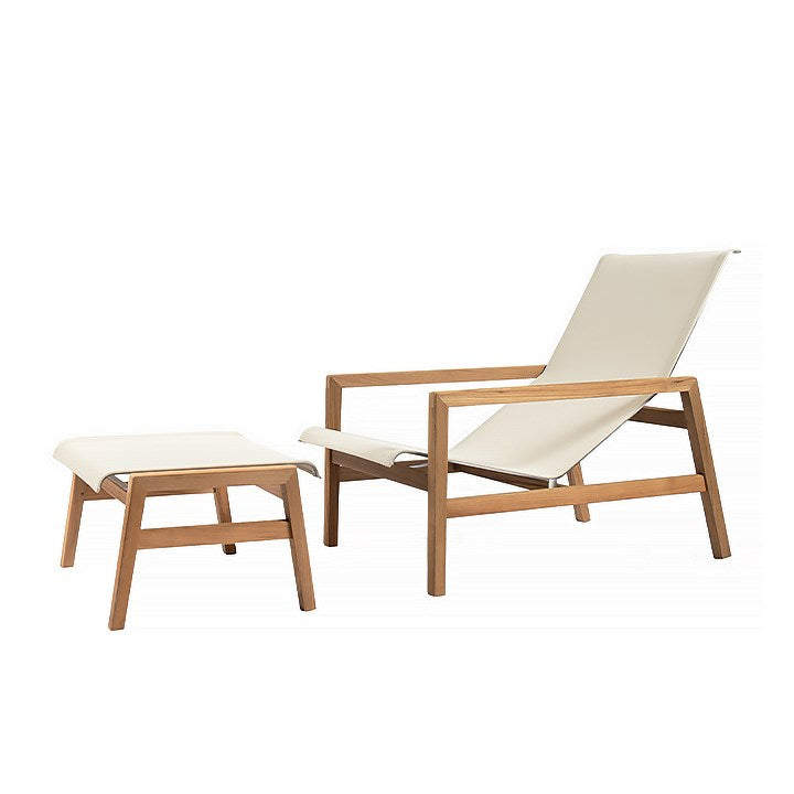 SOUTHAMPTON LOUNGE ARMCHAIR / TEAK & BATYLINE ECRU